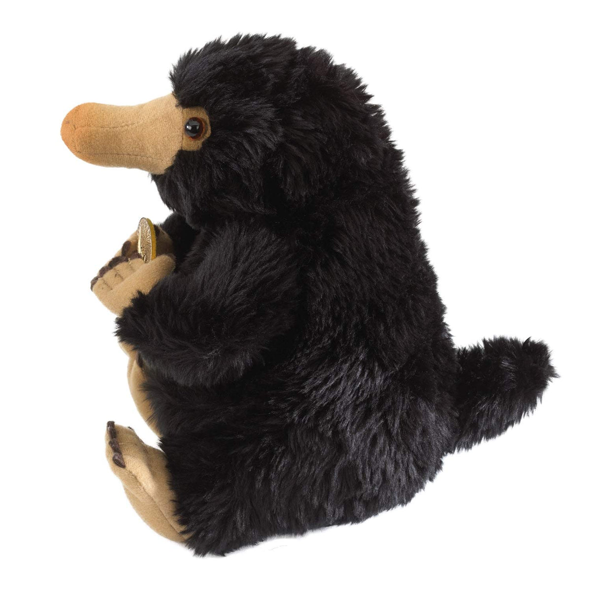 The Noble Collection Niffler Plush hand-held view as a portable companion.