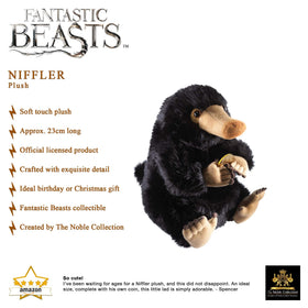 The Noble Collection Niffler Plush side view for display setup.