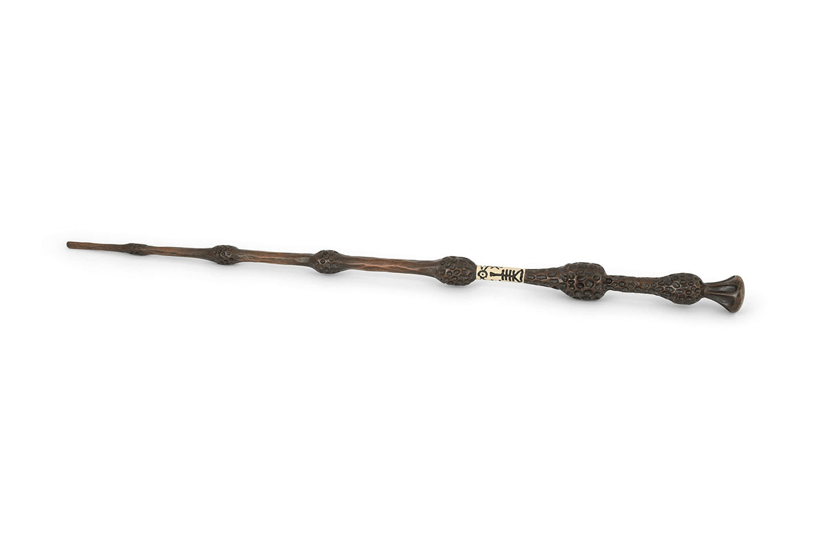 The Noble Collection Ollivanders wand box closeup with official packaging.