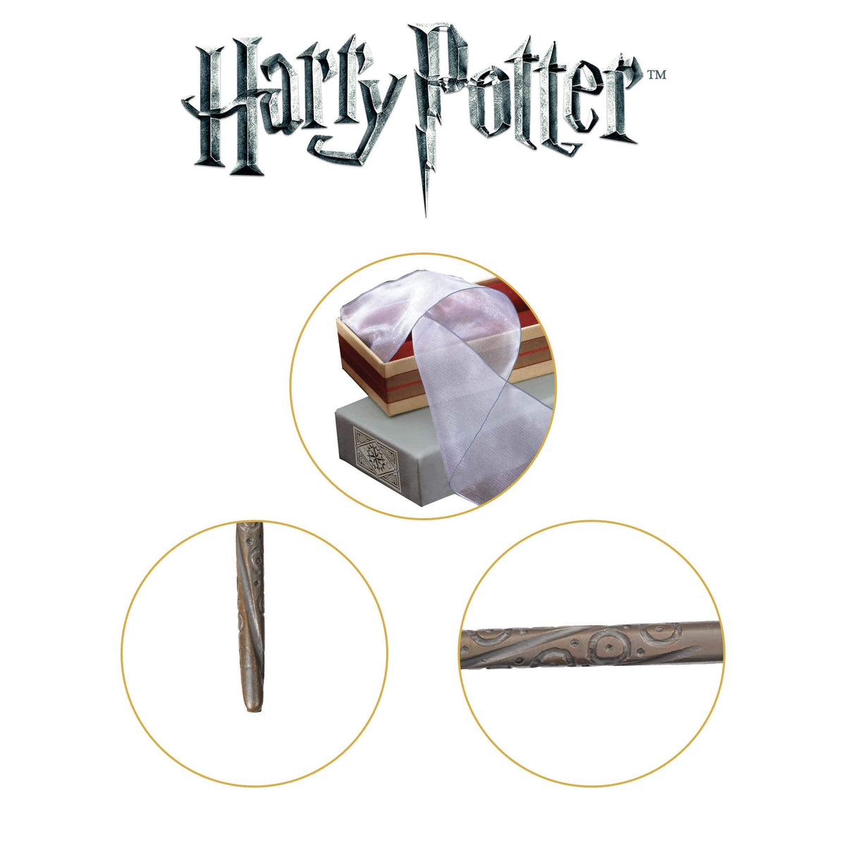 The Noble Collection Sirius Black wand display shot, packaging and presentation.