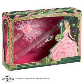 The Noble Collection Wicked Glinda's Bubble Wand with packaging for gifting