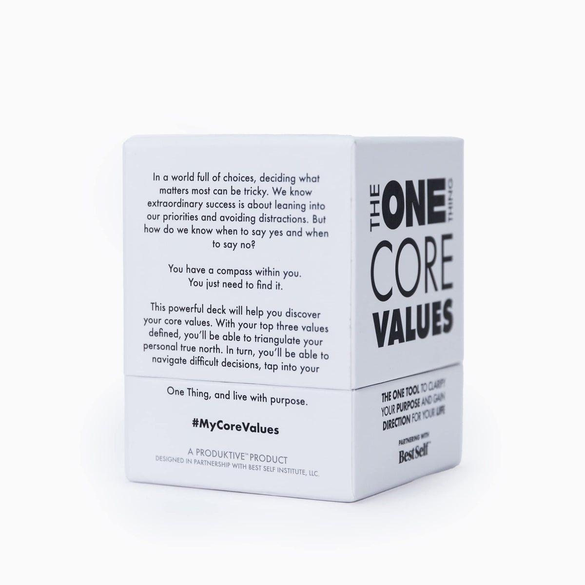 The ONE Thing Core Values Deck used during a brainstorming session to reinforce priorities.