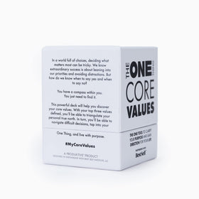 The ONE Thing Core Values Deck used during a brainstorming session to reinforce priorities.