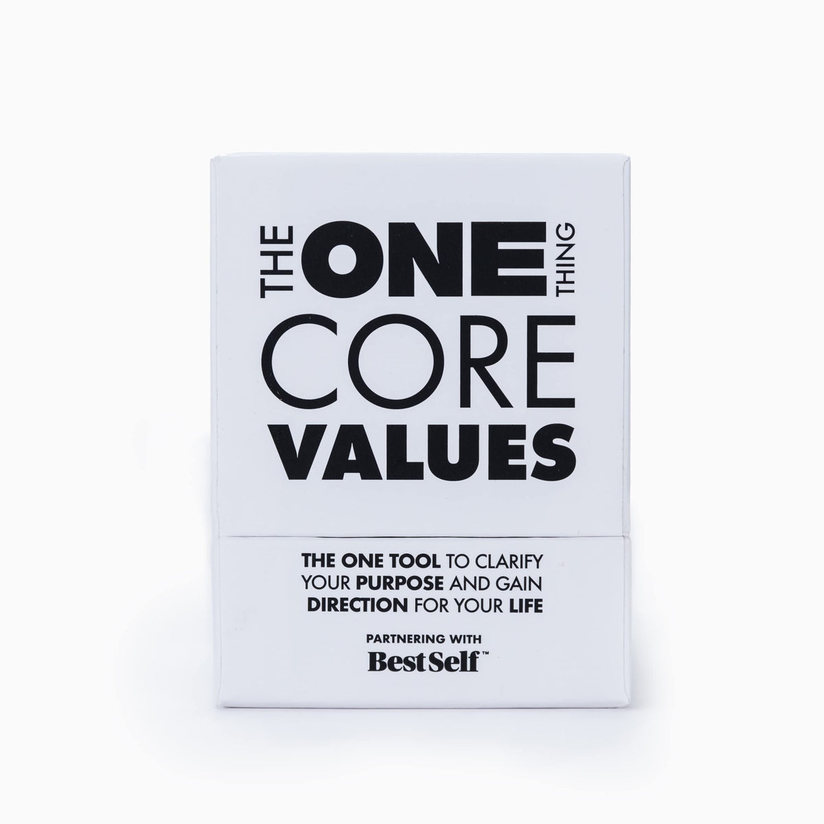 The ONE Thing Core Values Deck in action on a desk for team alignment.