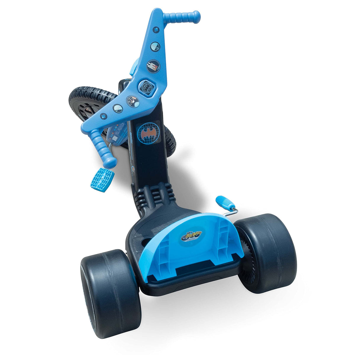 The Original Big Wheel Batman safety assembly image demonstrates simple setup for families.