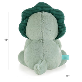 Ace plush dinosaur face close-up highlighting soft velour texture for baby play.
