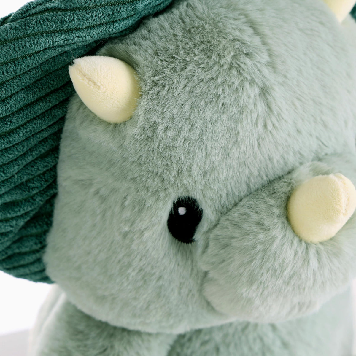 Soft velour accents on Ace for tactile sensory play and cuddling.