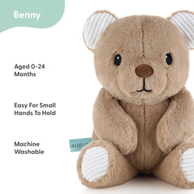 The Peanutshell Benny teddy bear safety design with no hard pieces for infants