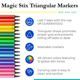 The Pencil Grip Magic Tri Stix non-toxic markers designed for safe creative play