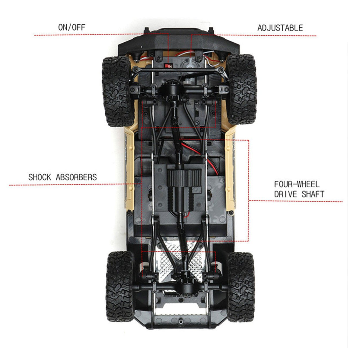 The Perseids RC Rock Crawler with spare tire ready for trails