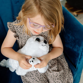The Petting Zoo baby seal plush face sparks storytelling and companionship for kids.