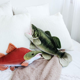 The Petting Zoo bass plush open-mouth design perfect for cozy storytelling moments.
