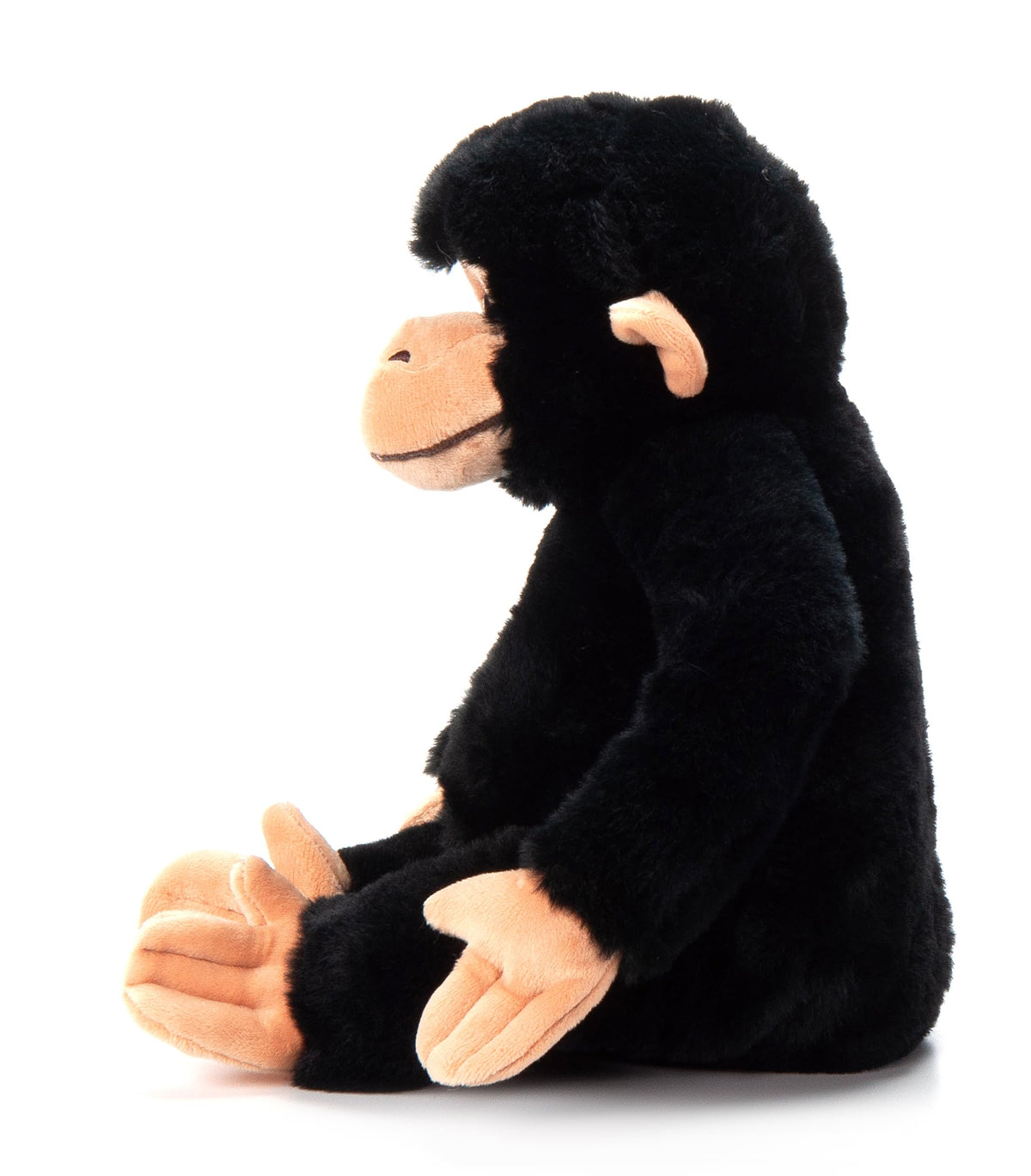 The Petting Zoo chimp plush with durable stitching for adventures.