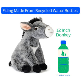 The Petting Zoo donkey plush 12-inch size ideal for gifting.