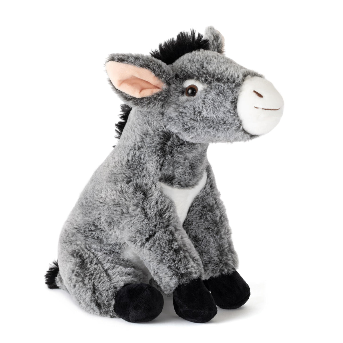 The Petting Zoo donkey plush face close-up for cozy playtime.