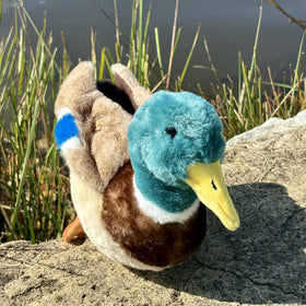 The Petting Zoo duck plushie bright head sparks imagination during play.