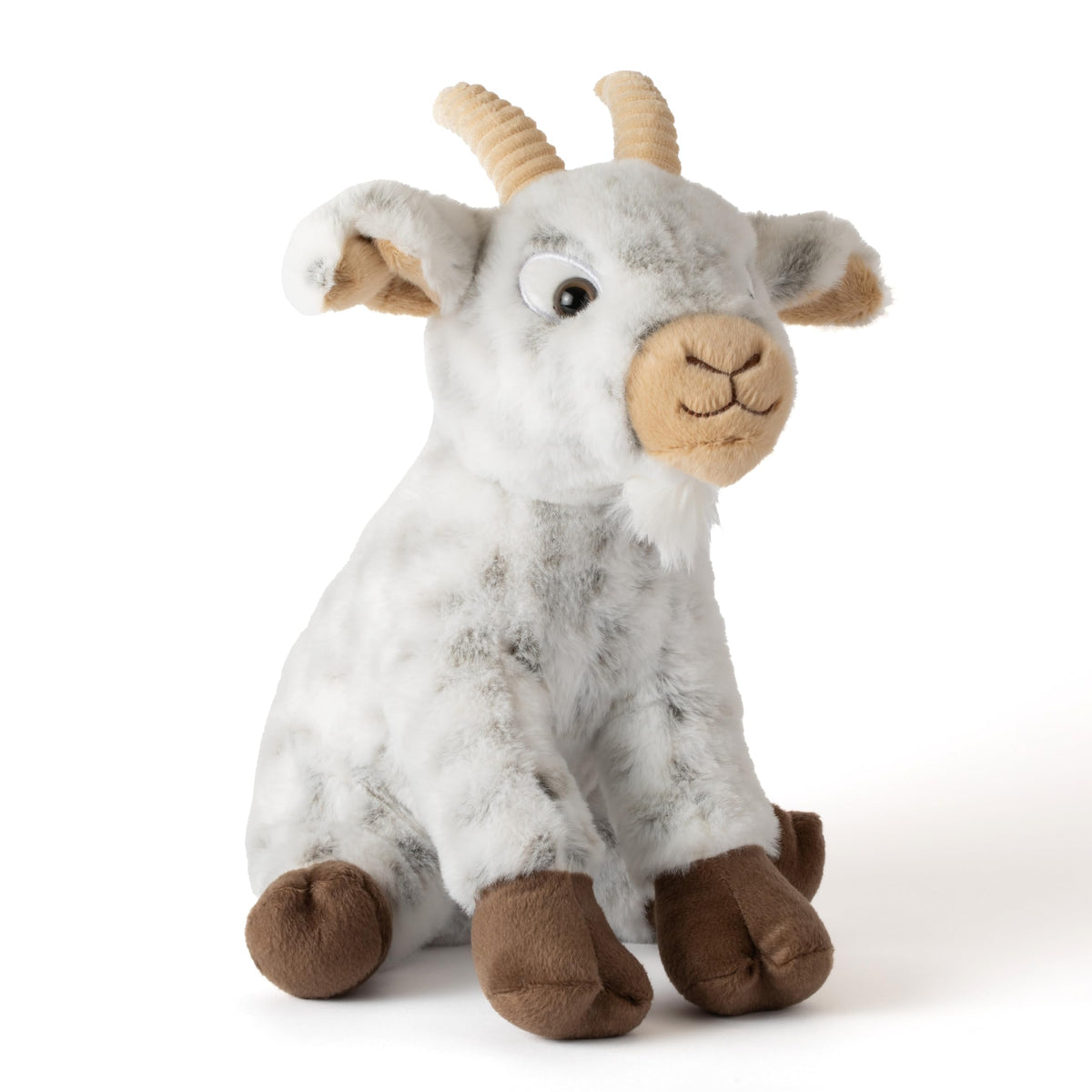 The Petting Zoo Goat plush with multicolored pattern for cheerful playtime.
