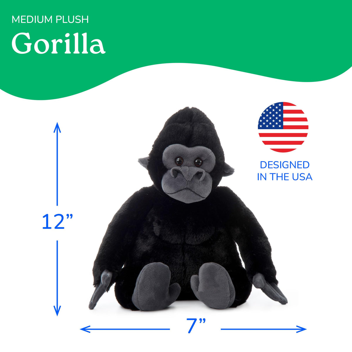 The Petting Zoo gorilla plush beating chest pose for action-packed adventures.