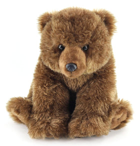 The Petting Zoo grizzly bear plush face close-up highlighting soft fur and durable stitching