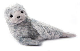 The Petting Zoo harbor seal plush with lifelike flippers for imaginative ocean adventures.