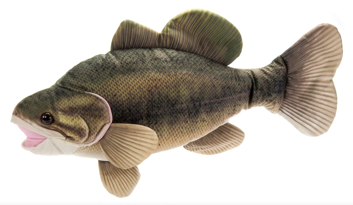 The Petting Zoo large mouth bass plush with lifelike patterns for imaginative adventures.