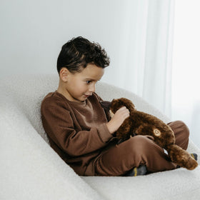 The Petting Zoo platypus plushie with webbed feet for interactive storytelling.