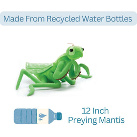 The Petting Zoo Praying Mantis plushie eco-friendly materials from recycled bottles.
