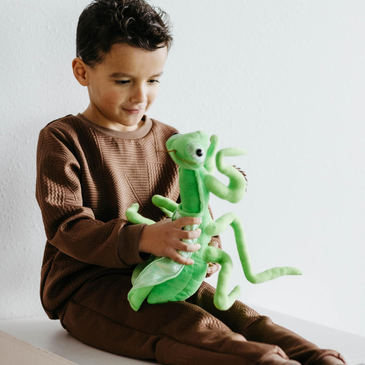 The Petting Zoo Praying Mantis plushie shiny wings add realistic insect charm.