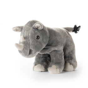 Rhino plush close-up showing fabric detail and strong stitching.