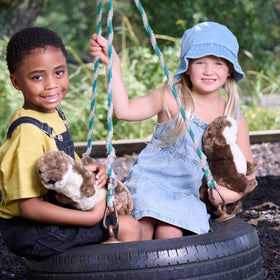The Petting Zoo river otter plush, soft fur for cuddly play sessions.