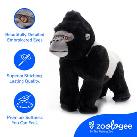 The Petting Zoo gorilla plush stitching detail demonstrates craftsmanship and durability