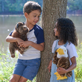 The Petting Zoo twelve-inch bison plush perfect for portable play and travel.