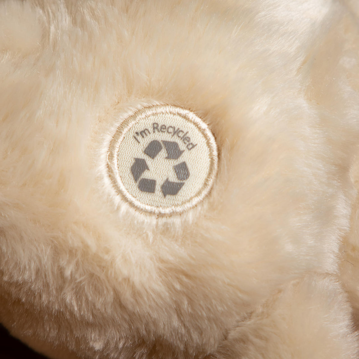 The Petting Zoo lab dog plush face close, big smile for imaginative stories.