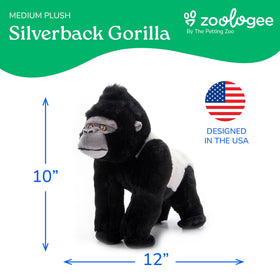 The Petting Zoo Zoologee black gorilla plush texture close-up shows soft touch