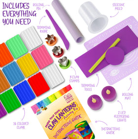Kids explore The Scholar Bee lanterns kit contents on a bright craft table.