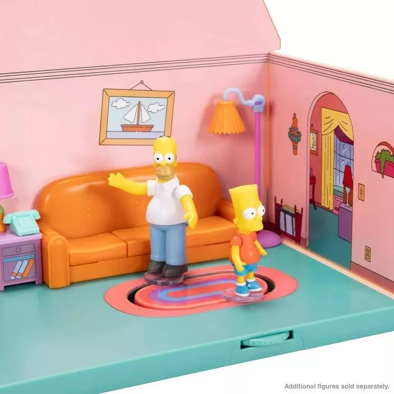 The Simpsons diorama detail captures authentic living room styling for reenactments.