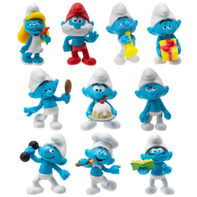 The Smurfs 2-inch Smurfette figure for shelf display and collection.