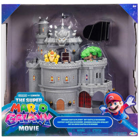 THE SUPER MARIO BROS. MOVIE Bowser Castle hinged door and fireplace invite dramatic entrances.