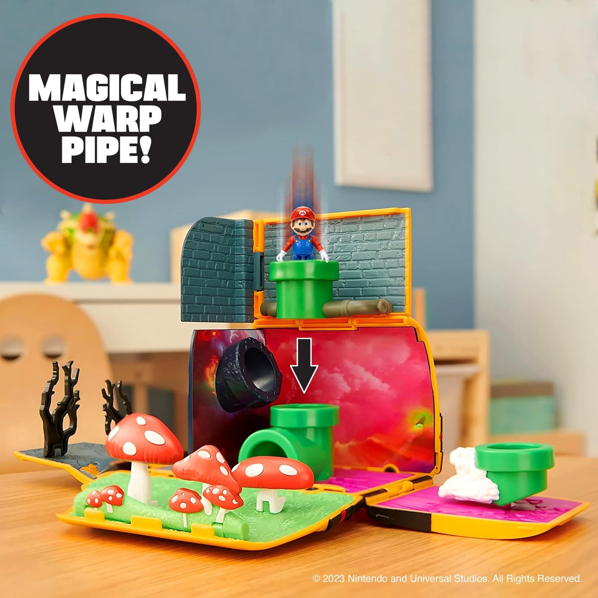 Most 1.25-inch figures fit into the tubes for extended storytelling.