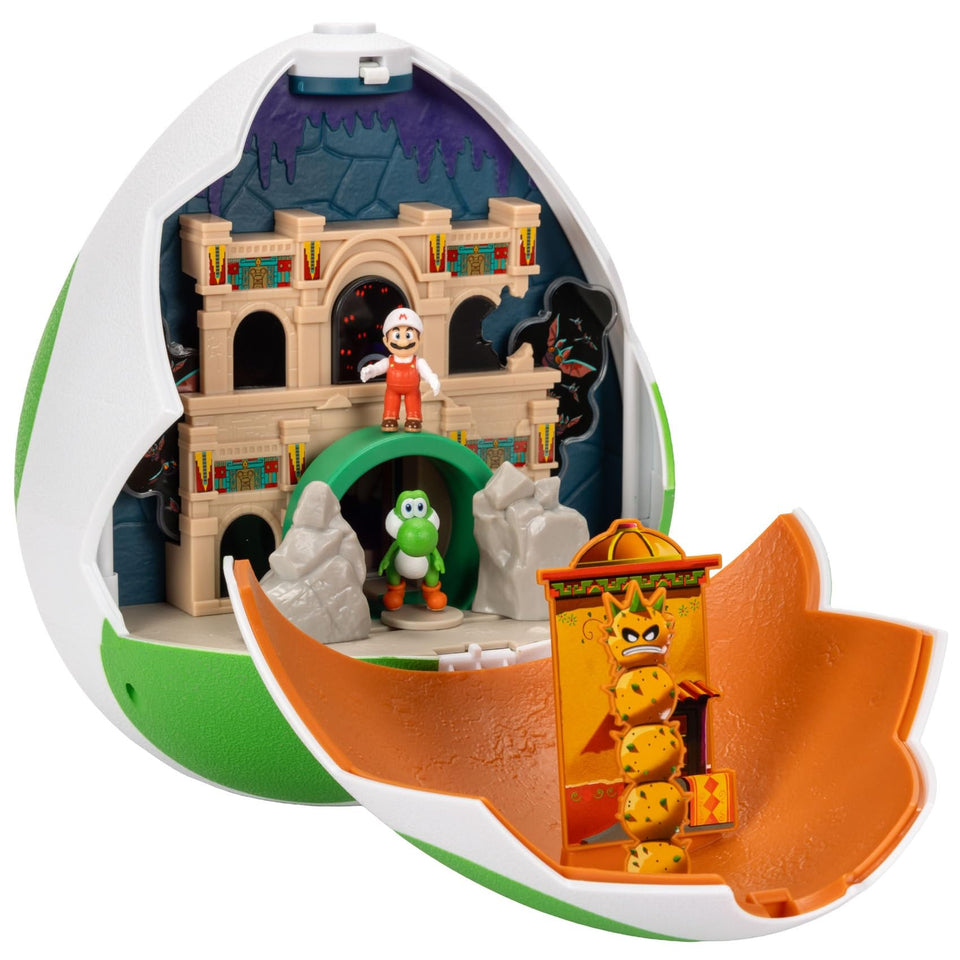 The Super Mario Bros. Movie Yoshi Egg Playset closed egg, ideal for display and imaginative play