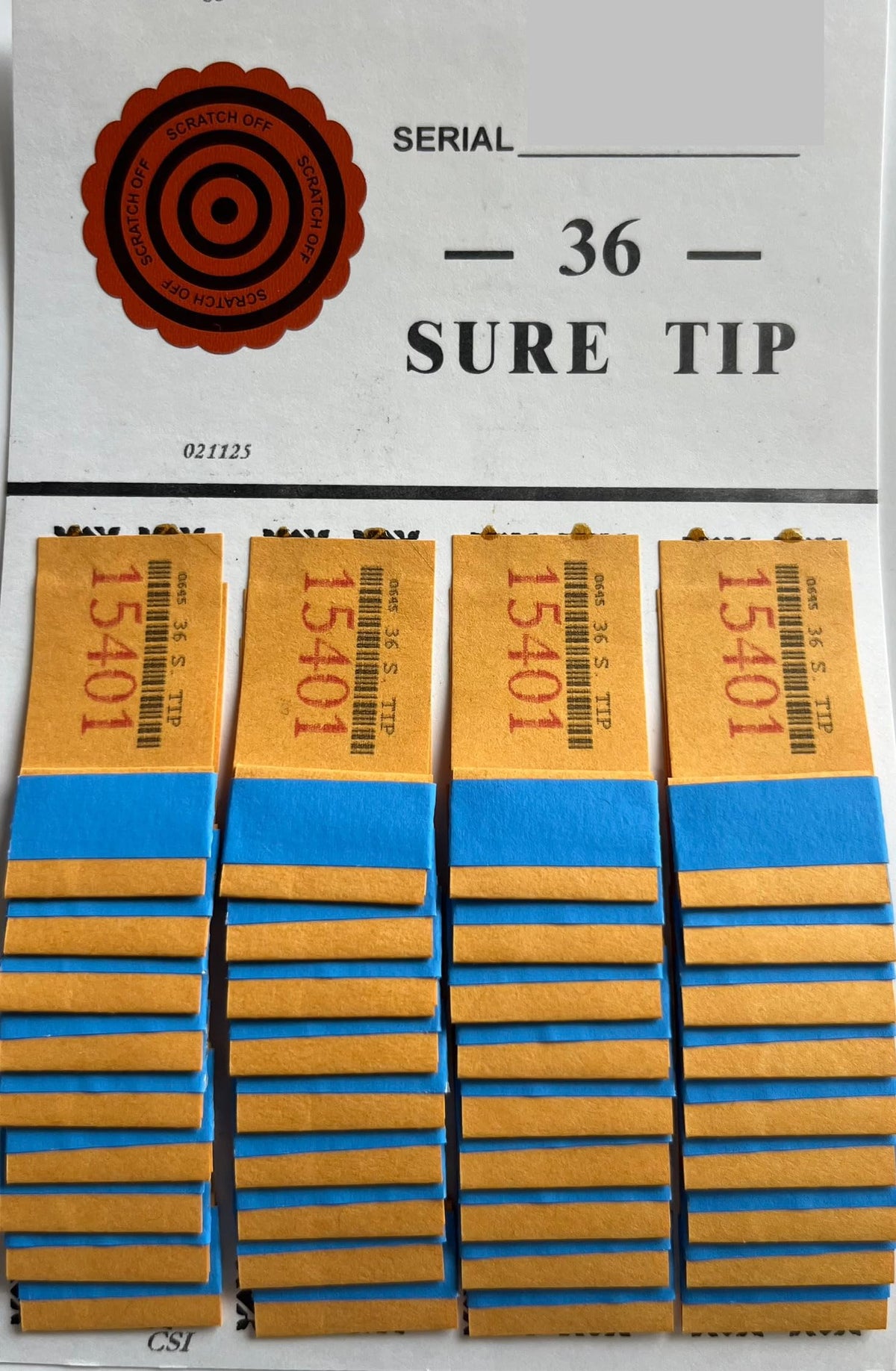 The Ticket Gurus 36 Sure Tip Board for at-home game nights and fast winner reveals.