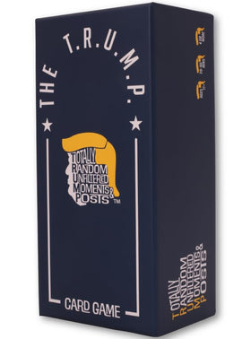 The Trump Card Game box cover on a bright table, inviting party fun.