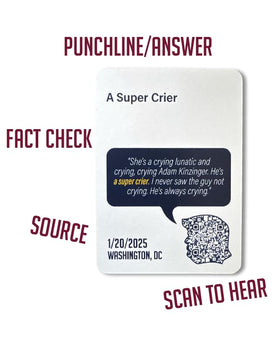 The Trump Card Game iconic quote cards showcase memorable moments for quick laughter.