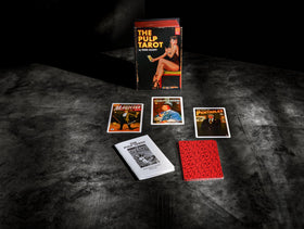The Unemployed Philosophers Guild Pulp Tarot box layout complements coffee table display.