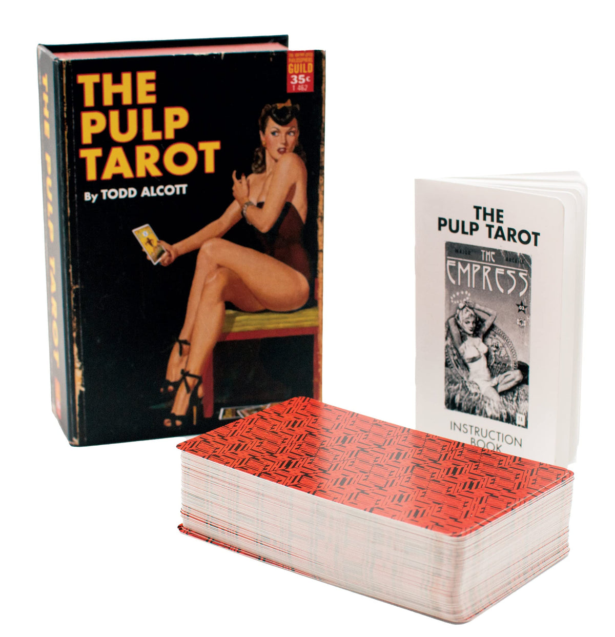 The Unemployed Philosophers Guild Pulp Tarot instruction book adds dramatic card descriptions.