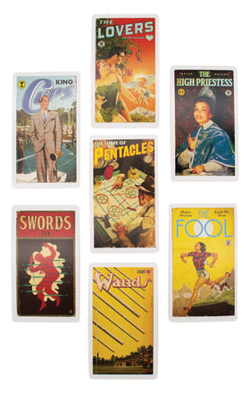 The Unemployed Philosophers Guild Pulp Tarot ribbon pull offers easy card access.