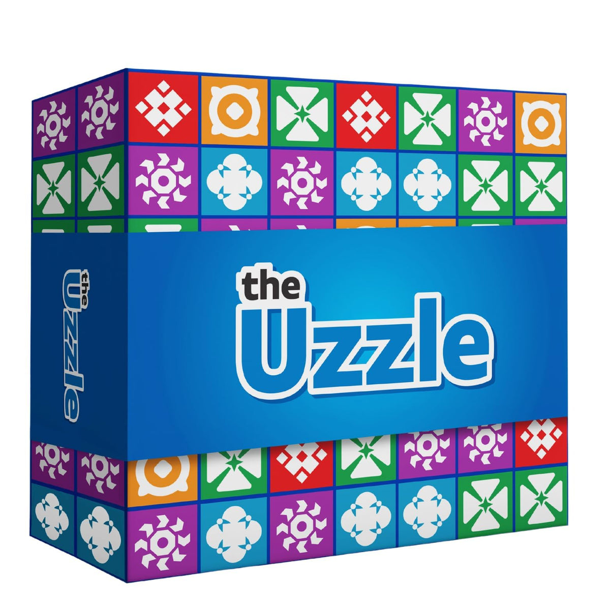 The Uzzle 3.0 board game unboxing with vibrant, larger blocks.