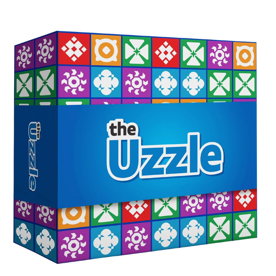 The Uzzle 3.0 board game unboxing with vibrant, larger blocks.