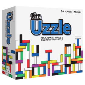 The Uzzle Stack Royale wooden blocks in bright colors for tactile play