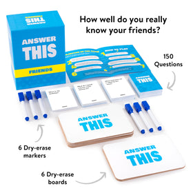 The World Game Answer This Friends whiteboards help track scores and memories.